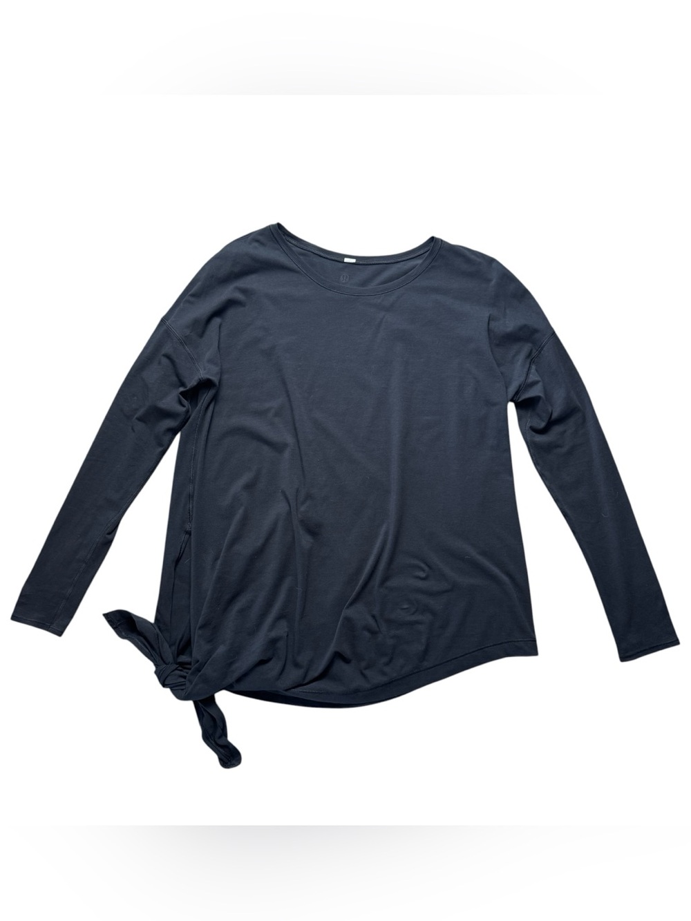 Lululemon Long Sleeve Side-Tie Top in Black Size 6 - Yoga Gym Pilates Workout